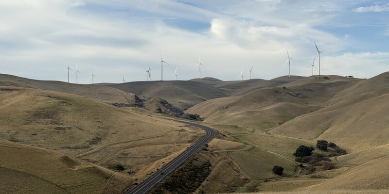View of the Buena Vista wind farm in California